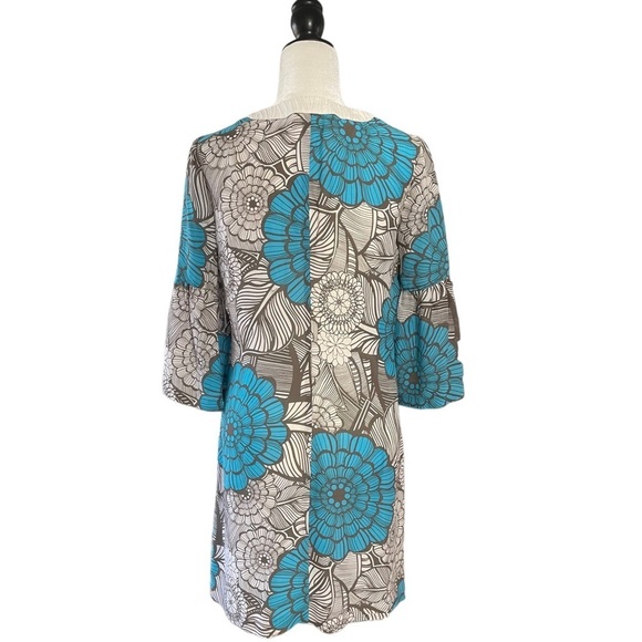 Trina Turk Bonita Women’s Floral Bell Sleeve Boho Mini Dress Size 4 100% Silk - Picture 11 of 12